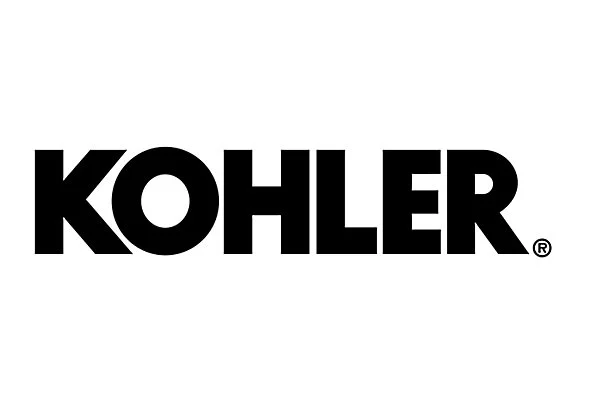 The iconic black "Kohler" logo stands out on a pristine white background, epitomizing elegance in design. A mark of excellence, it signifies a legacy of quality akin to platinum plumbing innovation.